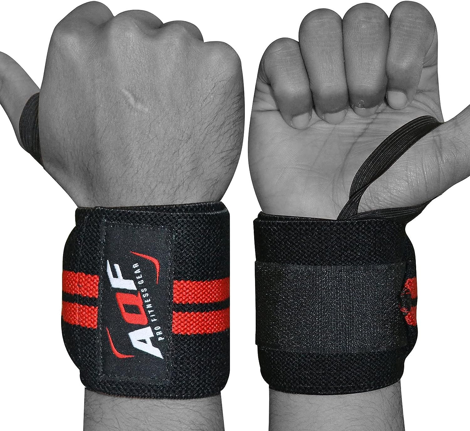 AQF Power Weight Lifting Wrist Wraps Supports Gym Training Fist Straps - Sold as Pair  One Size Fits All