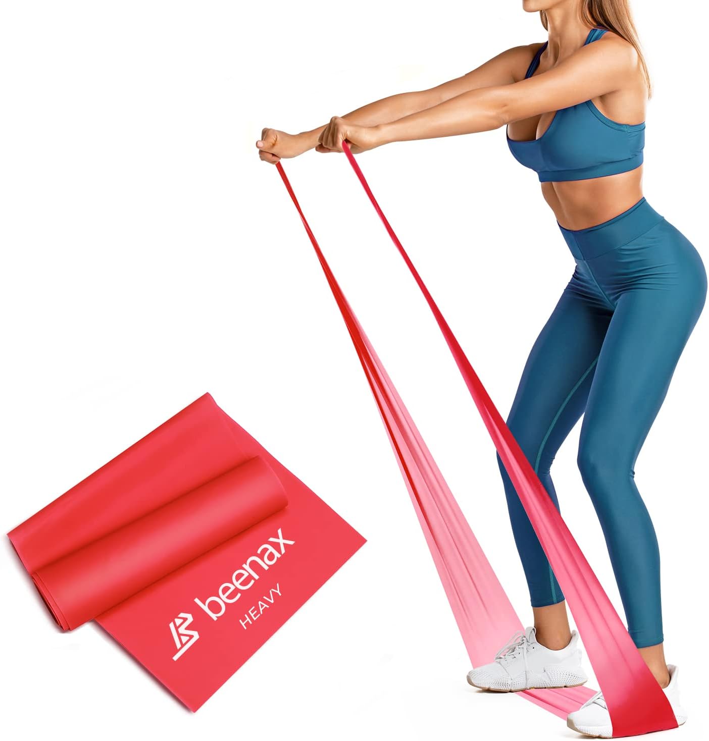 Beenax Resistance Bands - Exercise Bands to Build Muscle, Flexibility, Strength for Pilates, Yoga, Rehab, Stretching, Fitness, Gym, Physio, Strength Training and Workout - Men  Women