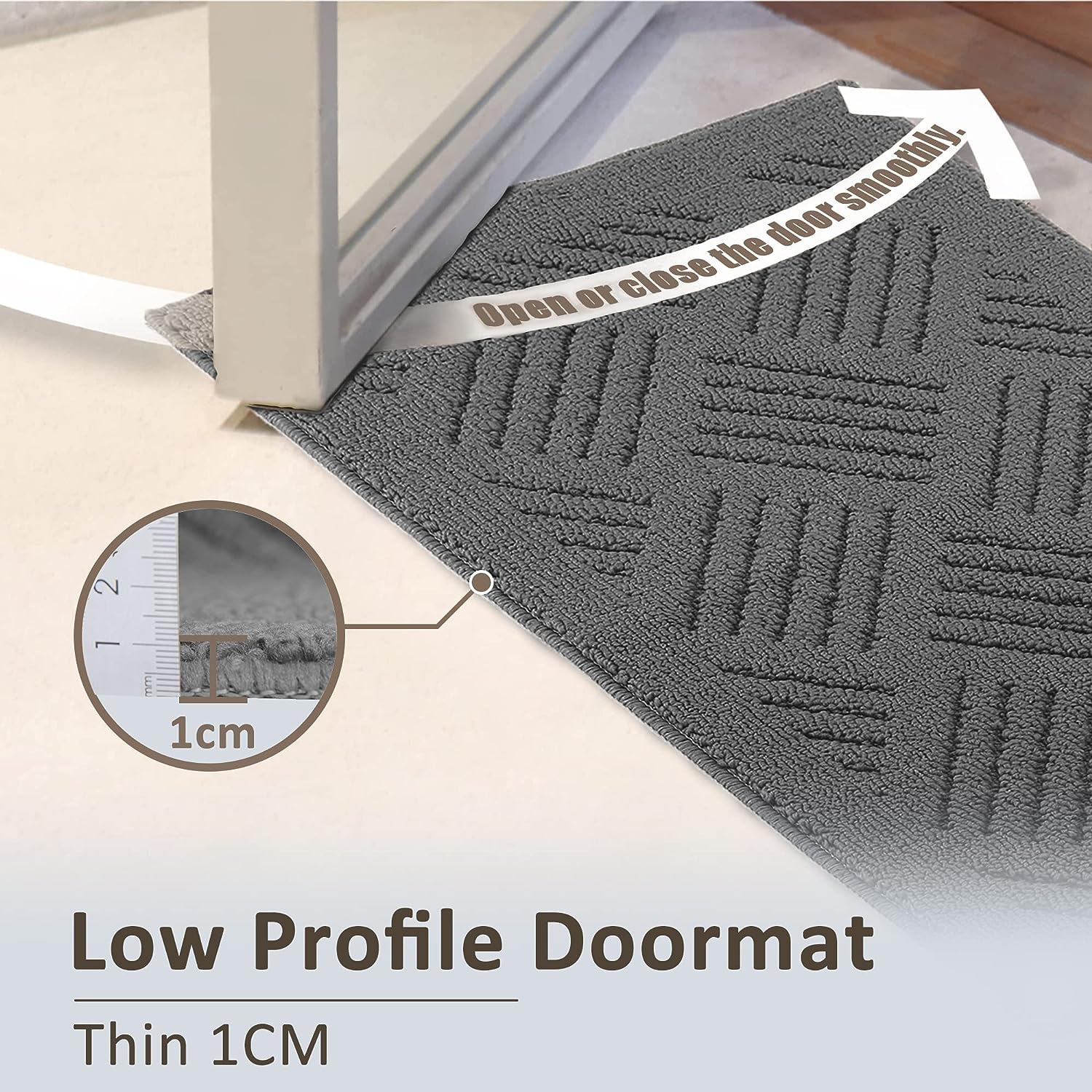 Door Mat Indoor Grey,Non-slip Dirt Trapper Washable Heavy Duty Large Inside Front backdoor Floor Mats,Absorbent Thin Low Profile Barrier Mat for Patio,Garden,Hall Entryway,Pets and Dogs(Grey,80X120cm) : Amazon.co.uk: Home  Kitchen