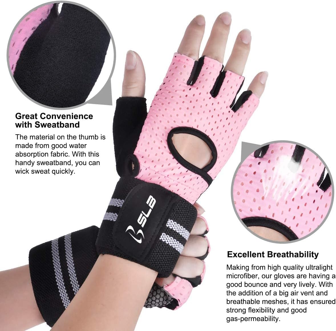 Gym Gloves - SLB Training Gloves with Full Wrist Support, Palm Protection and Extra Grip, Breathable Sport Gloves, Great for Weight lifting/Cross Fit Training/Cycling(Suit for Men  Women)