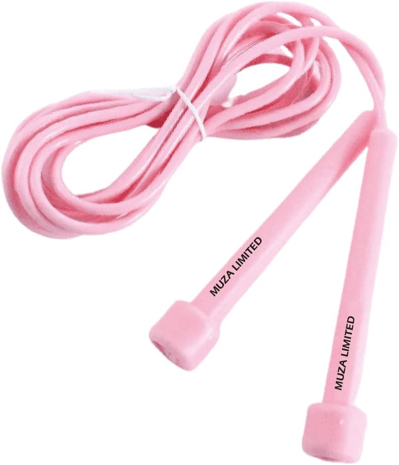 Muza Skipping rope adult for Home Exercise  Body Fitness men, women and kids | speed jumping rope with non slip handle | Adjustable skipping rope for Fitness, Crossfit and MMA (Pink)