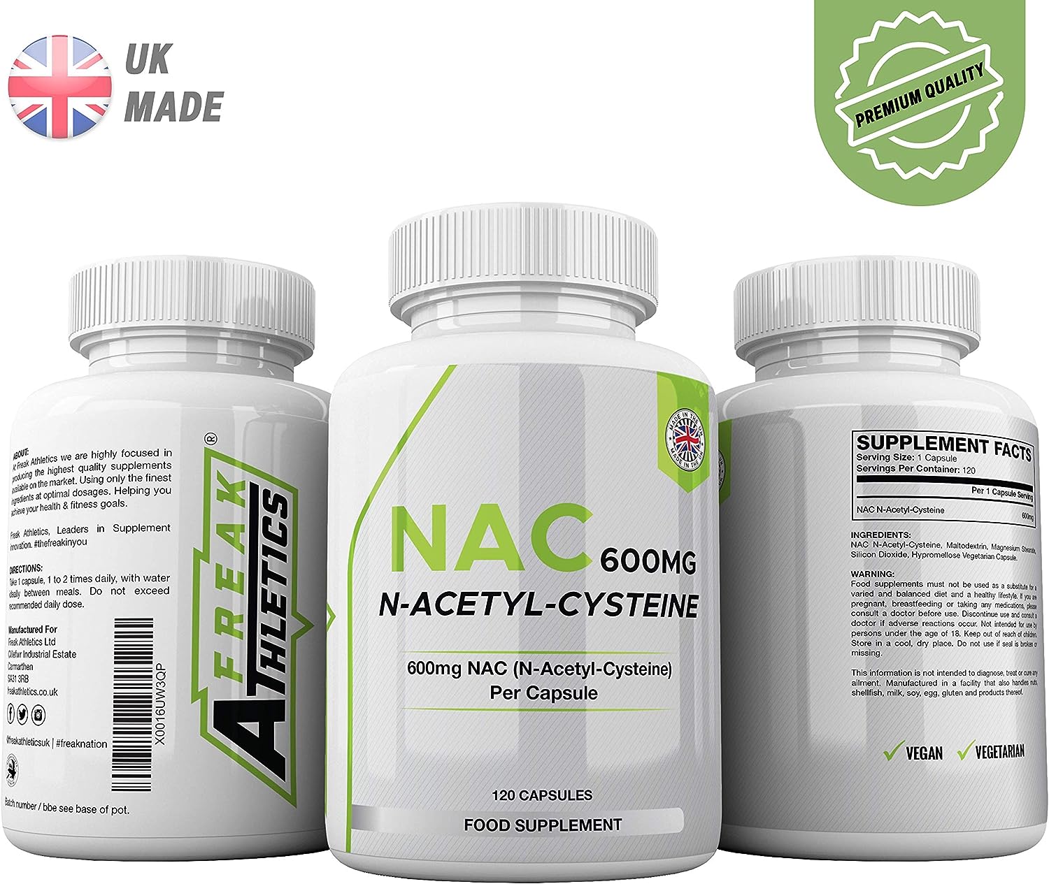 NAC Supplement (600mg) - 120 Capsules | N-Acetyl-Cysteine Amino Acid - UK Made
