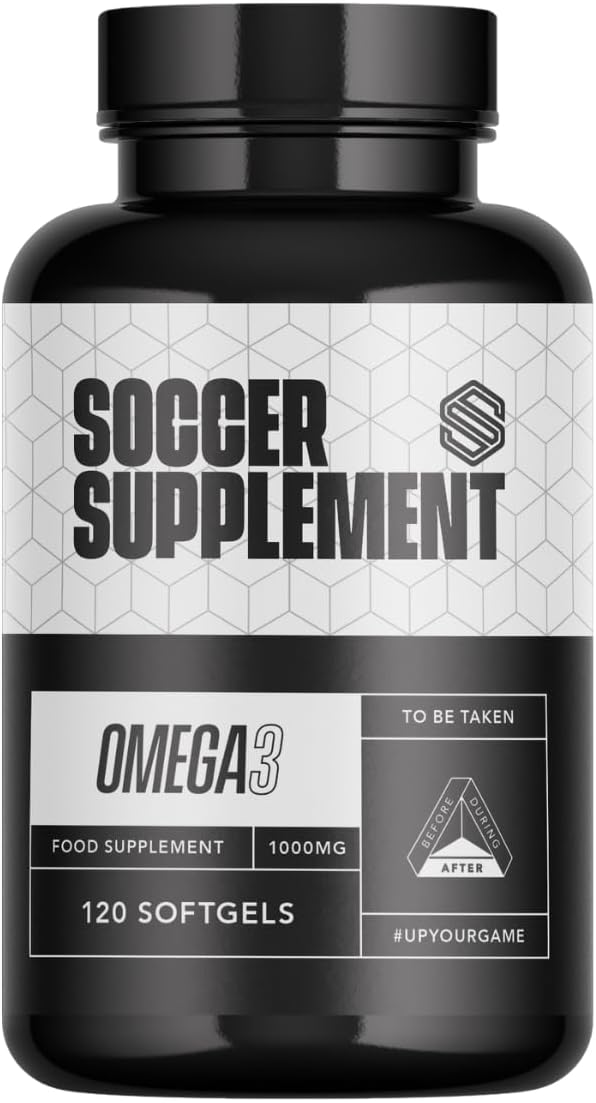 Omega 3 - by Soccer Supplement - Plays an Essential Element in Supporting Overall Health, Helps Heart and Brain Health, Used by Premier League Footballers - Informed Sport tested-120 Soft gels