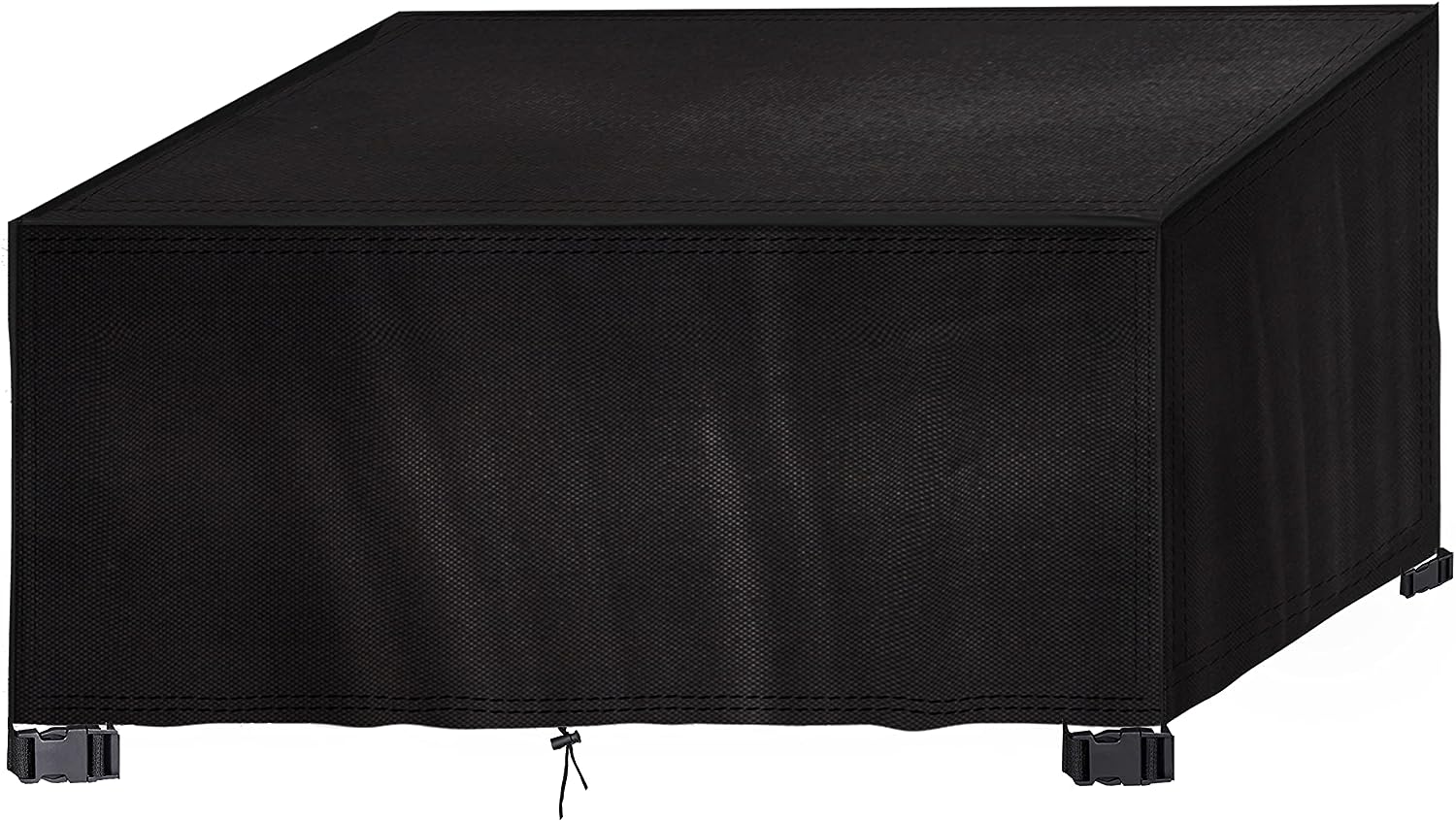 Straame - Outdoor Furniture Protection Cover – Heavy Duty 420D Oxford Fabric – Waterproof  Windproof Anti-UV - Rectangular Patio Table Cover with Buckles  Drawstring - (180cm * 120cm * 74cm) - Black