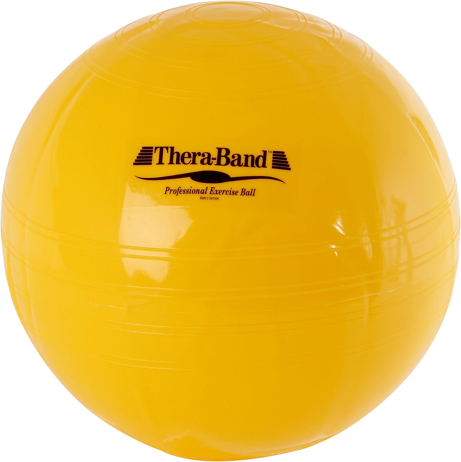 THERABAND Gym Exercise 45cm Ball for Sport Training , Yoga and Fitness, Home Gym Equipment with Inflation Adaptor, Yellow