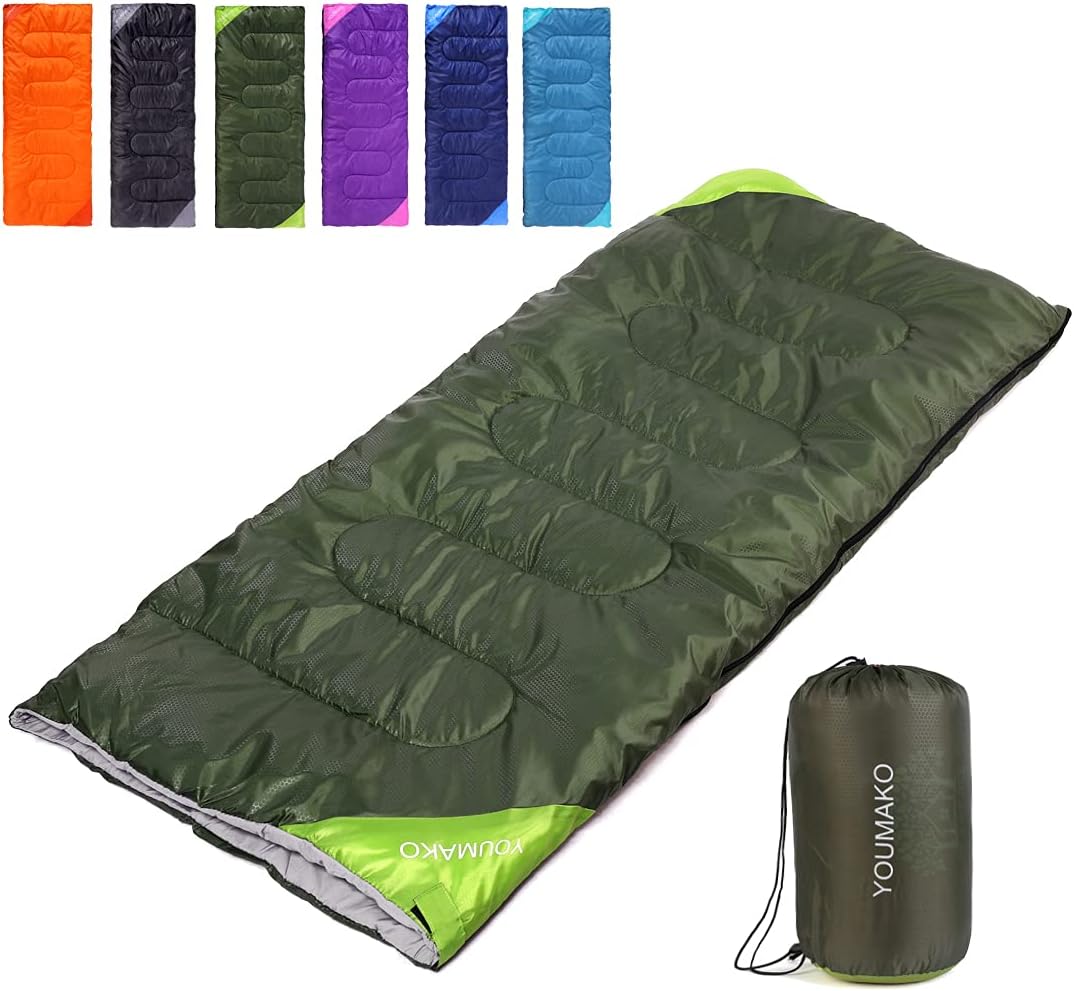 Backpacking Sleeping Bag for Adults  Kids - Lightweight, Waterproof, Comfortable for Spring, Summer, Fall - Hiking, Traveling, Camping