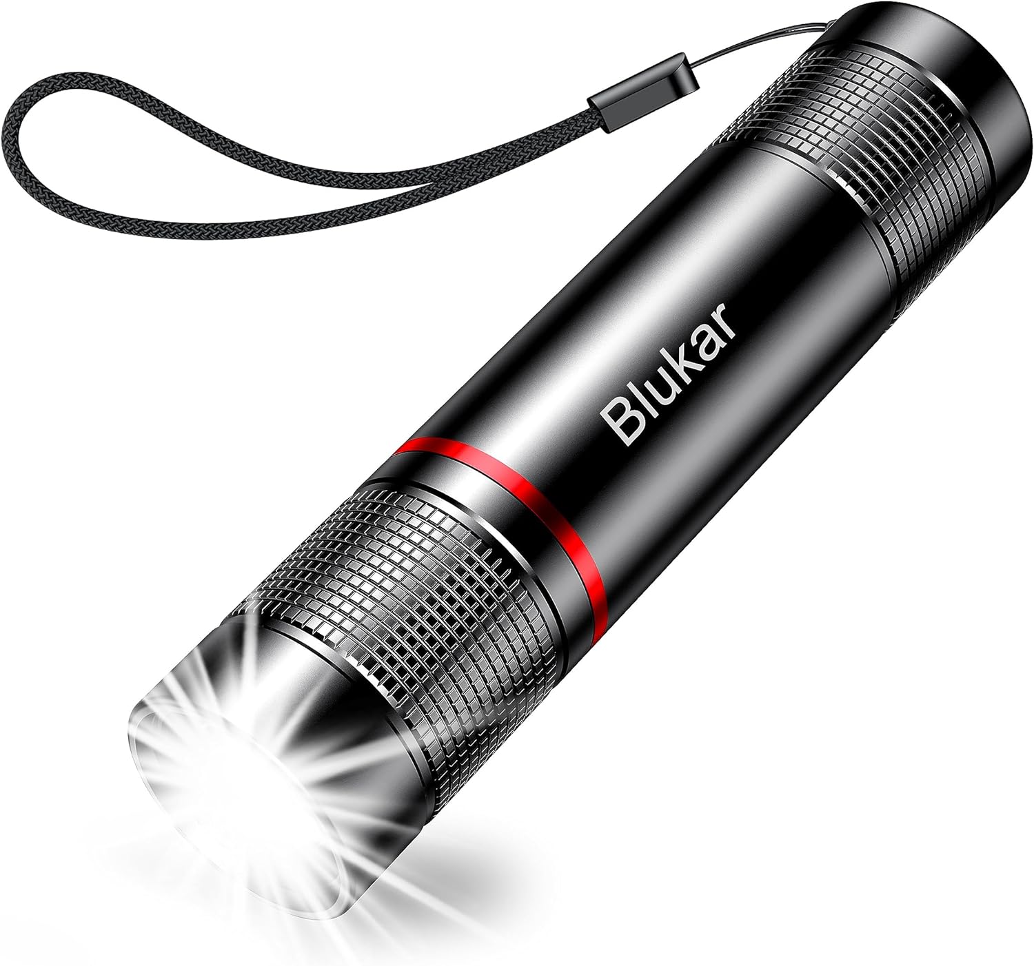 Blukar LED Torch Rechargeable, Super Bright Adjustable Focus Flashlight, 4 Lighting Modes, Long Battery Life, Waterproof Pocket Size Torch for Power Cuts, Emergency, Camping, Hiking, Outdoor           [Energy Class A+++]
