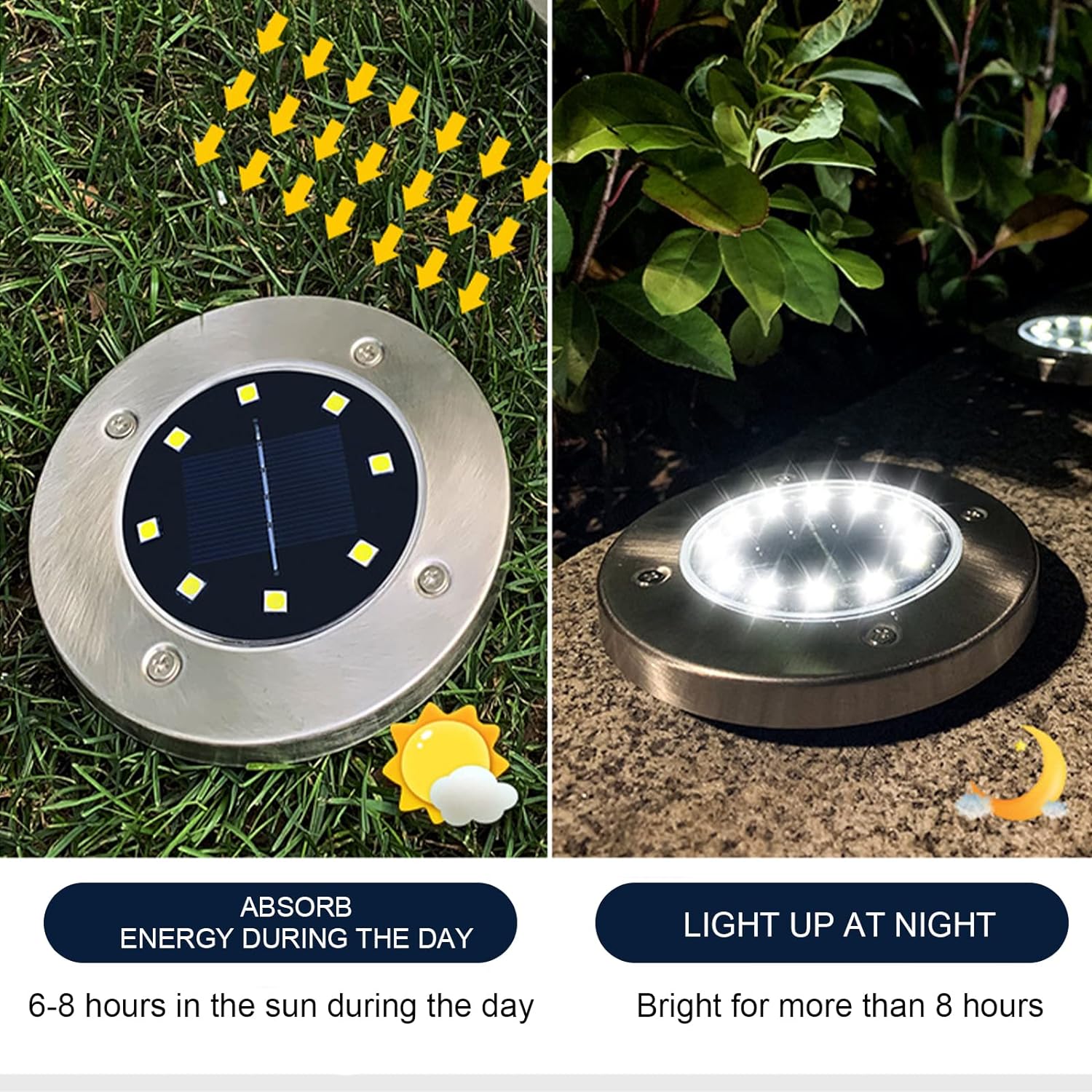 Humbgo Solar Lights Outdoor Garden - 6 Pieces Solar Garden Lights Powered with LED Lights Waterproof Solar Ornament Lights for Garden Lawn Pathway,Landscape (Warm White)           [Energy Class A++]
