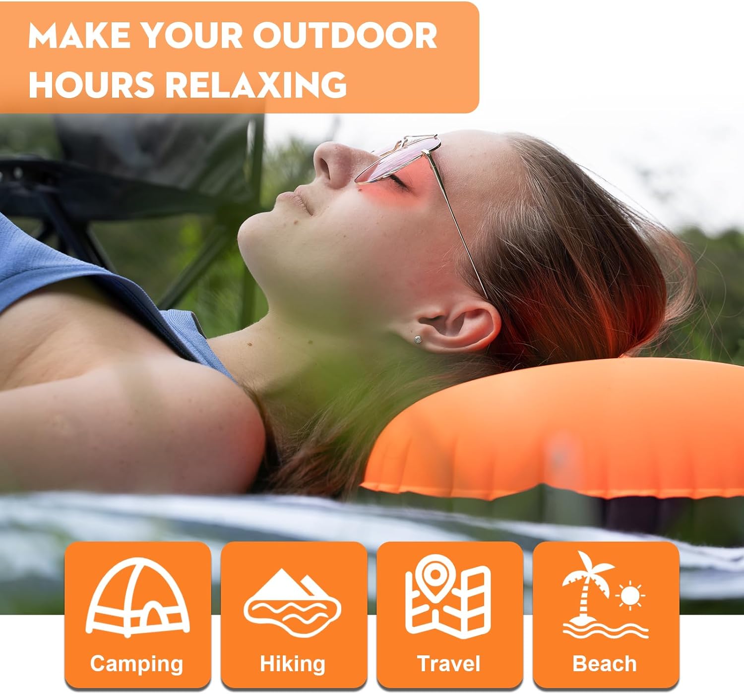 Jiancrate Ultralight Camping Pillow for Adults Kids, Compressible Compact Inflatable Pillow, Comfortable Ergonomic Blow Up Pillow, Beach Pillow, Inflatable Pillows for Camping, Hiking, Fishing, Picnic