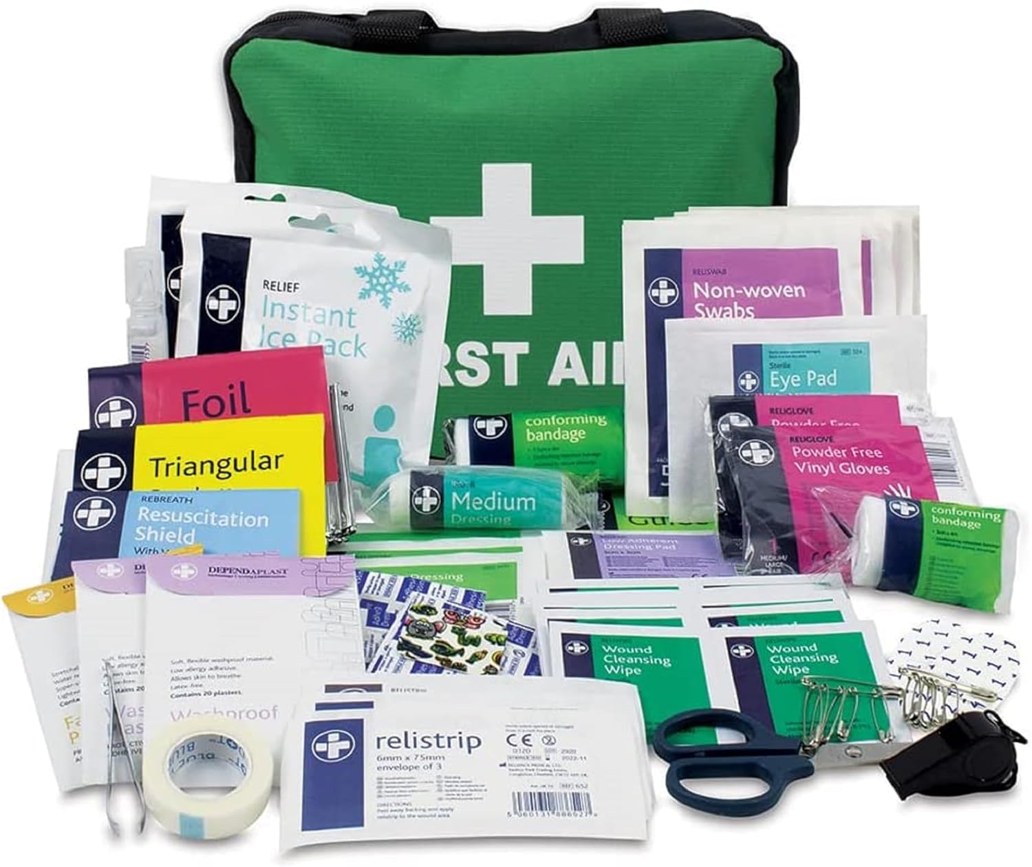 Lewis-Plast First Aid Kit Bag - 160 Piece Survival Kits - Safety Essentials for Travel Car Home Camping Work Hiking Holiday - Pack Supplies - Medium
