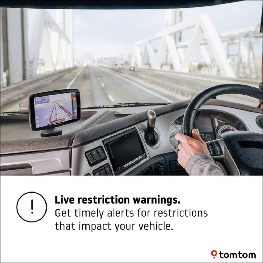 TomTom Truck Sat Nav GO Expert, 5 Inch Capacitive Screen, with Custom large vehicle routing and POIs, TomTom Traffic, World Maps, live restriction warnings, quick updates via WiFi