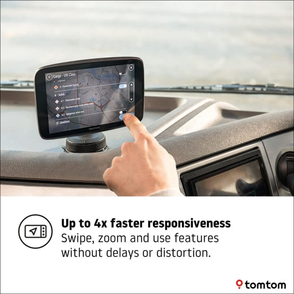 TomTom Truck Sat Nav GO Expert, 5 Inch Capacitive Screen, with Custom large vehicle routing and POIs, TomTom Traffic, World Maps, live restriction warnings, quick updates via WiFi