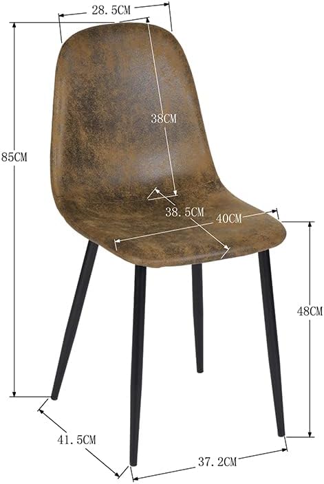 Homy Casa Set of 4 Dining Chairs Soft Chairs and Backrest Kitchen Chairs with Solid Metal Legs for Living Room Lounge Home Brown : Amazon.co.uk: Home  Kitchen