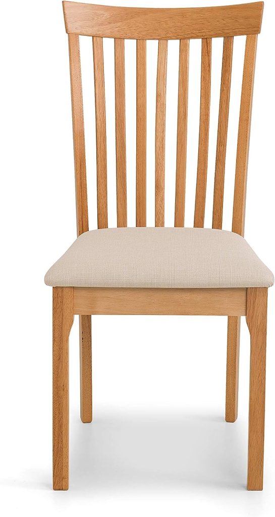 Julian Bowen Ibsen Set of 2 Dining Chairs, Light Oak, Height: 94, Width: 55, Depth: 45cm
