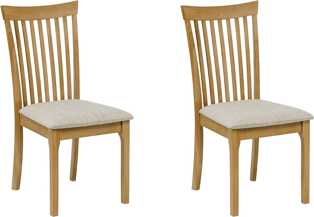 Julian Bowen Ibsen Set of 2 Dining Chairs, Light Oak, Height: 94, Width: 55, Depth: 45cm