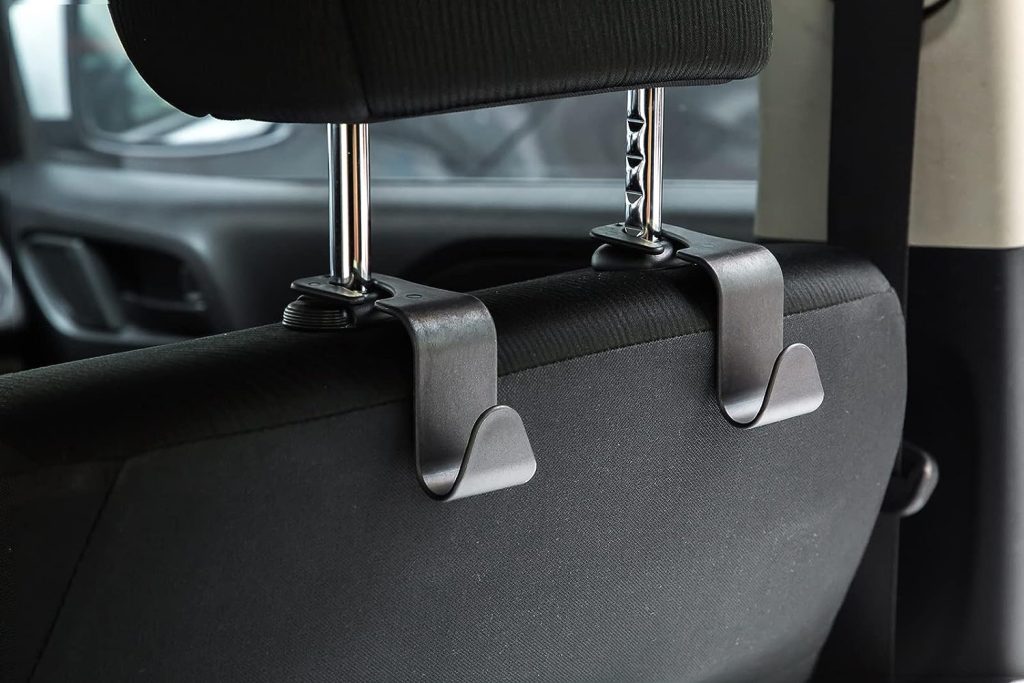 Ortarco 4 Pcs Car Seat Hooks, Car Headrest Hook for Purse Handbag Coats