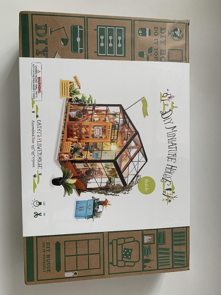 Rolife DIY Wooden Dollhouse Miniature 3d Greenhouse Kit Craft Kits For Adults Birthday for Women and Girls (Cathys Flower House)