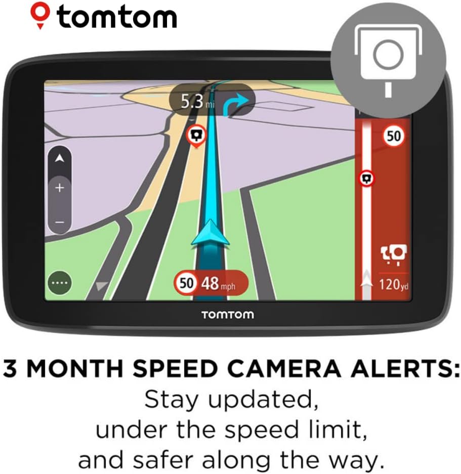 TomTom Car Sat Nav GO Basic, 5 Inch, with Traffic Congestion and Speed Cam Alert Trial Thanks to TomTom Traffic, EU Maps, Updates via WiFi, Integrated Reversible Mount